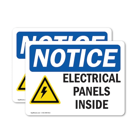 Signmission Electrical Panels Inside Sign With Symbol, 5 in W x Rectangle, Vinyl Decal OS-2PACK-NS-D-35-L-11673